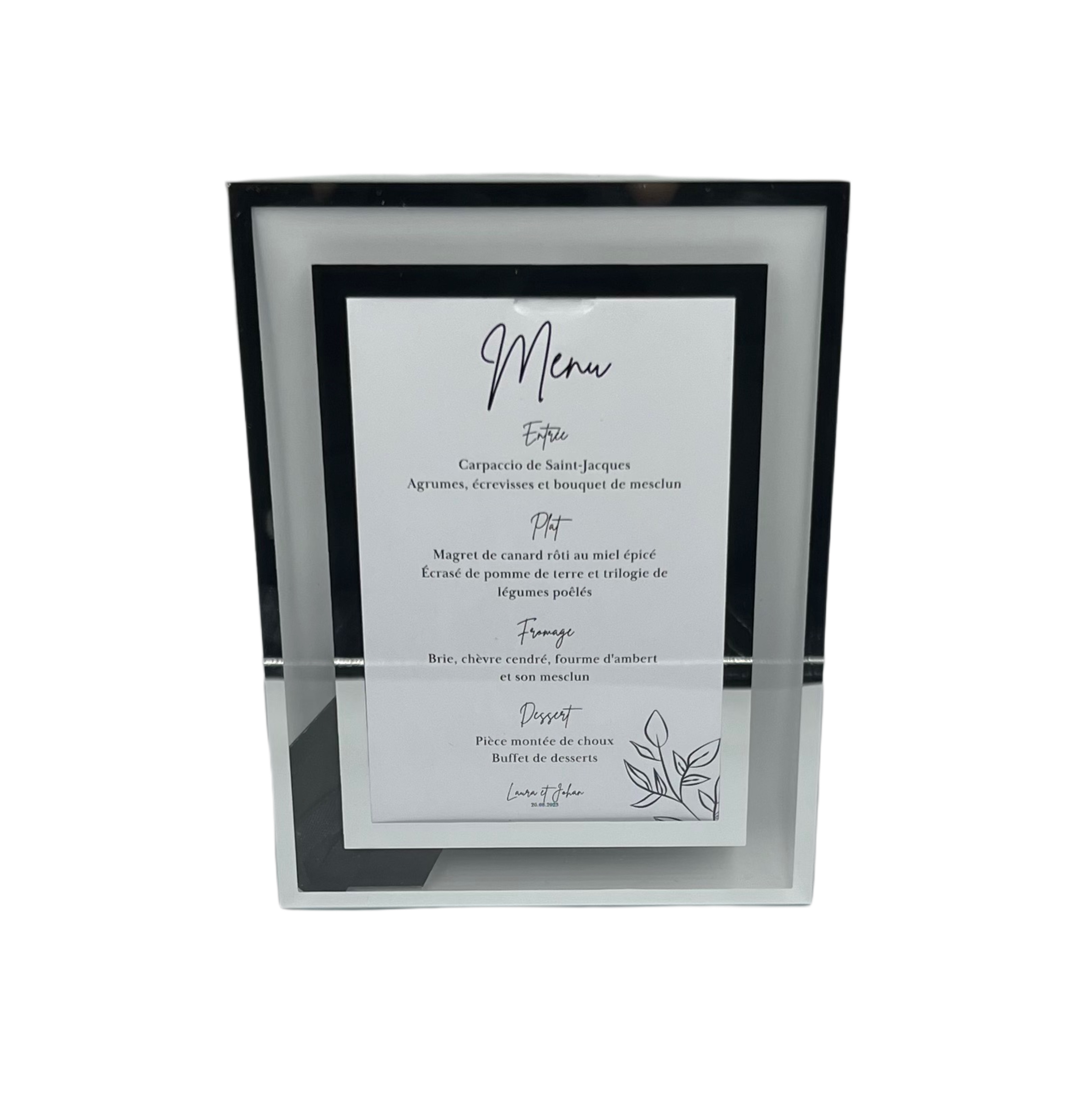 Porte menu argenté